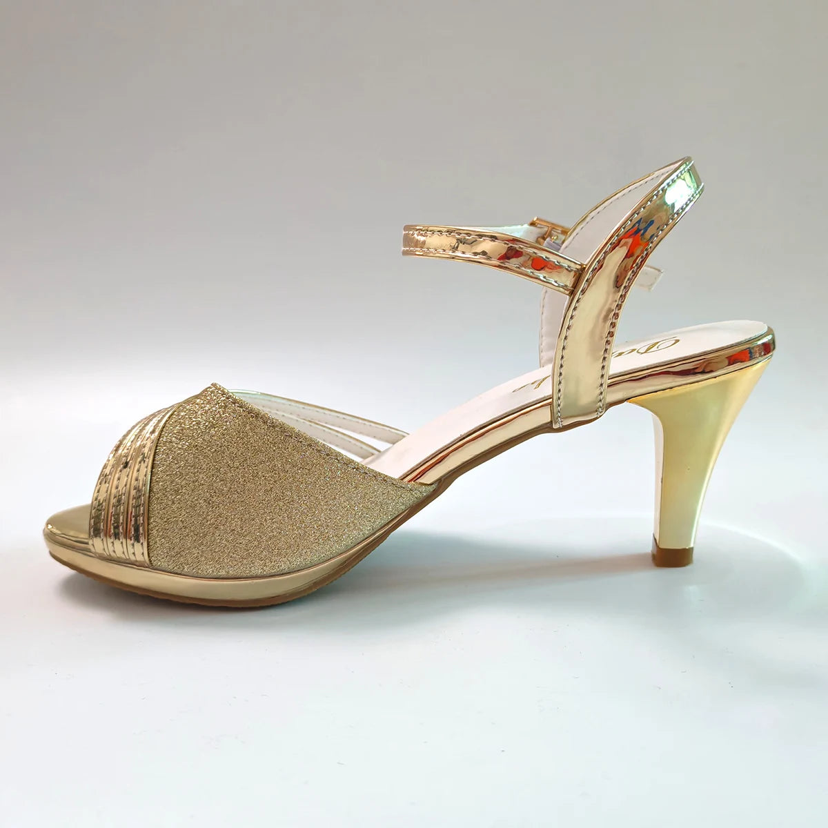 Women's Heel Sandals Elegant Ladies Heeled Brand Party Shoes Summer Comfortable Spike Heels 6cm Gold Purple