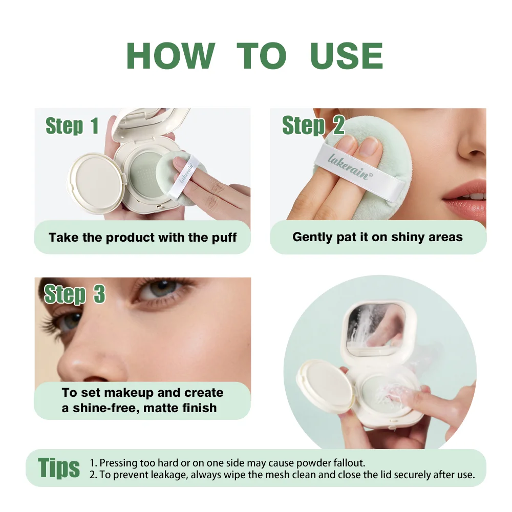 Neo Blurring Powder Setting powder Korean Oil-Control Compact with Pore Blurring Smoothing Finish Water proof Makeup