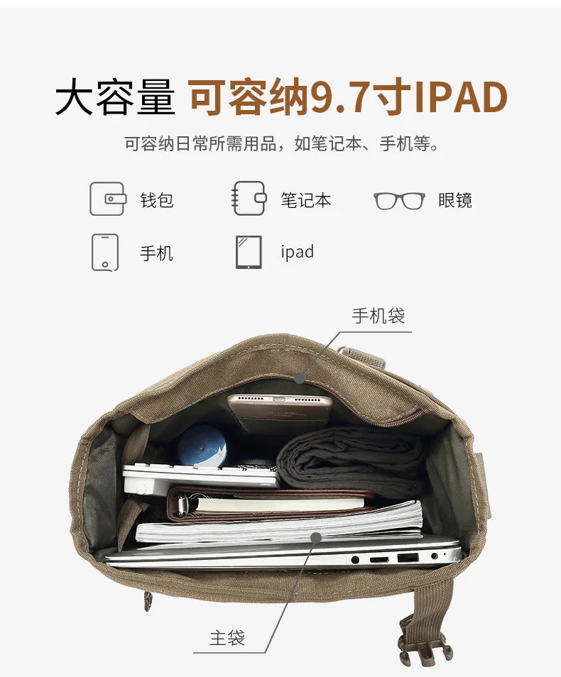 Man Messenger Shoulder Bag 2022 Canvas Business Casual Zipper Handbag Male Satchel Cross Body Bags Men bolsa crossbody bags sacs