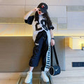 Girls Summer New Fashion Sports Cotton 2pcs T-shirts+Pants Suits 5-14 Years Teenage Girls Hiphop Oufits Tops Sets Kids Clothing