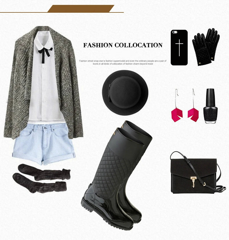 2023 New Women Rain Boots Lady Rain Water Shoes Ourdoor Rainboots  Italianate Pvc Rubber Rainboots Lady Waterproof Shoes
