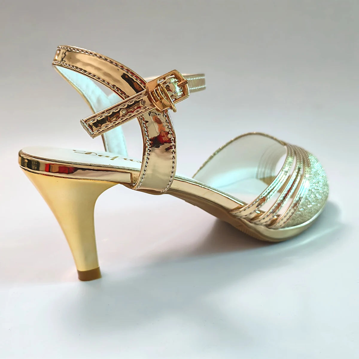 Women's Heel Sandals Elegant Ladies Heeled Brand Party Shoes Summer Comfortable Spike Heels 6cm Gold Purple
