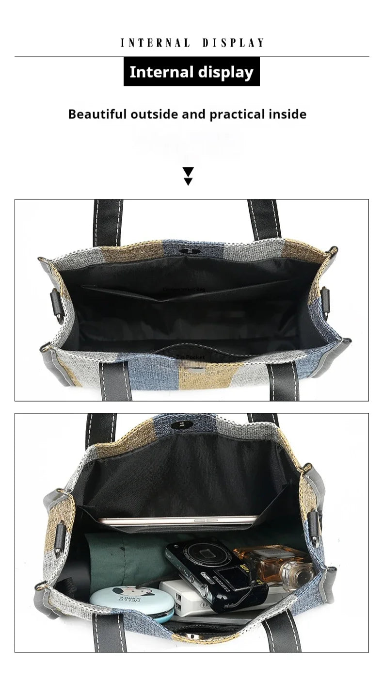 Fashion Messenger Bags For Women Shoulder Ladies Designer Handbag Solid Large Capacity Casual Canvas Shoulder Female Bag