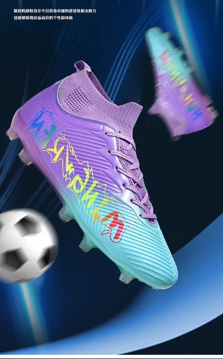 New Low Top Soccer Shoes for Men Teenage Boys Athletic Sports Training Footwear for Students on Lawn and Grass Fields