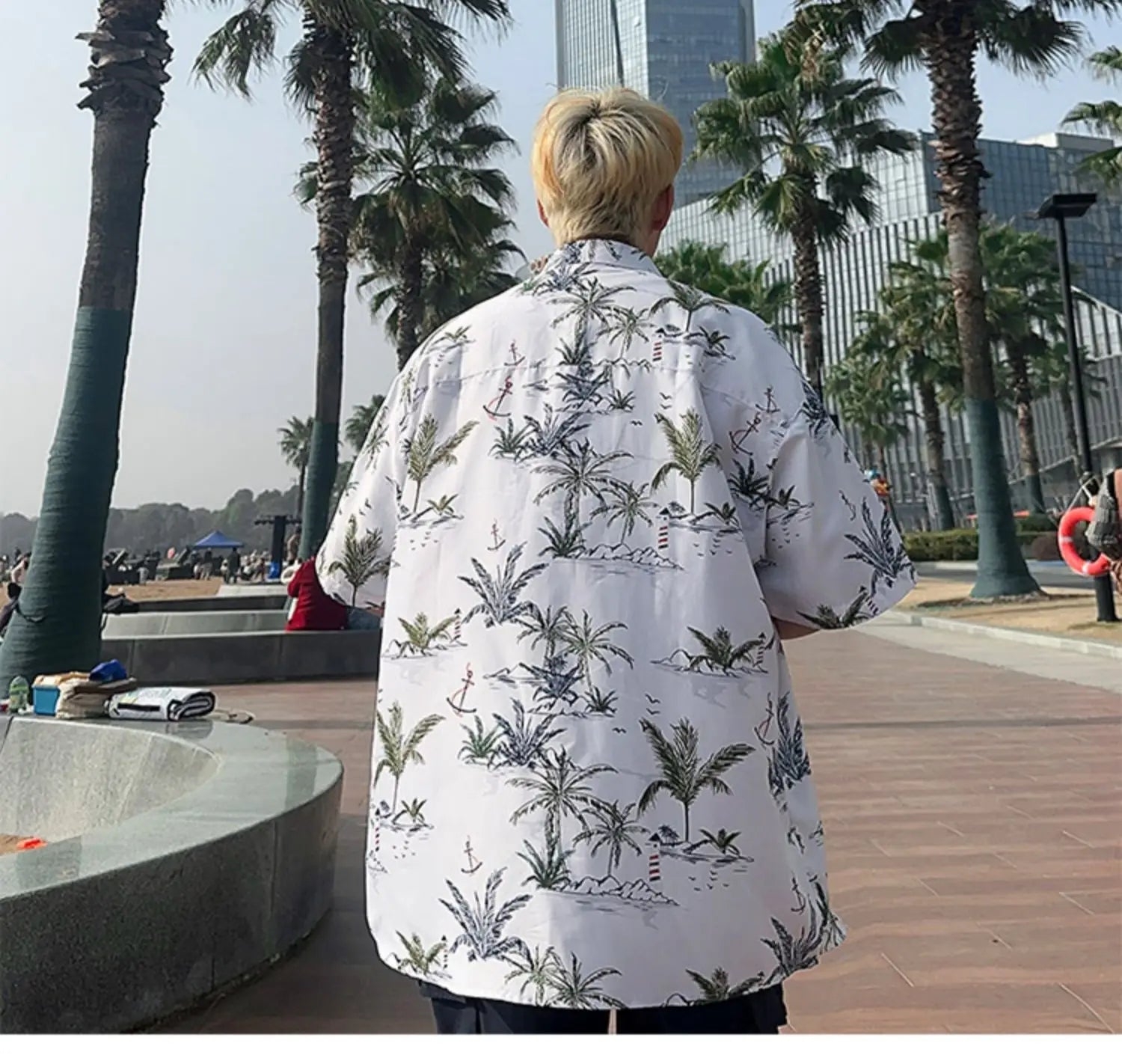 Men's Summer Floral Shirt M-XXXXXL Breathable Tropical Print Casual Beachwear 5XL plus Size Holiday Party Shirt for Hot Weather
