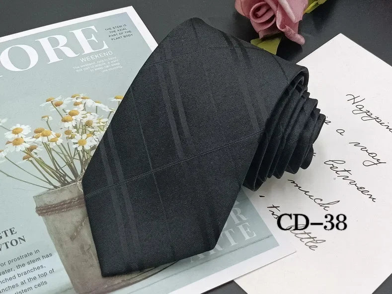 Black Neck Ties For Men Women Casual Suits Solid Tie Gravatas Skinny Mens Neckties For Business Wedding Men Ties
