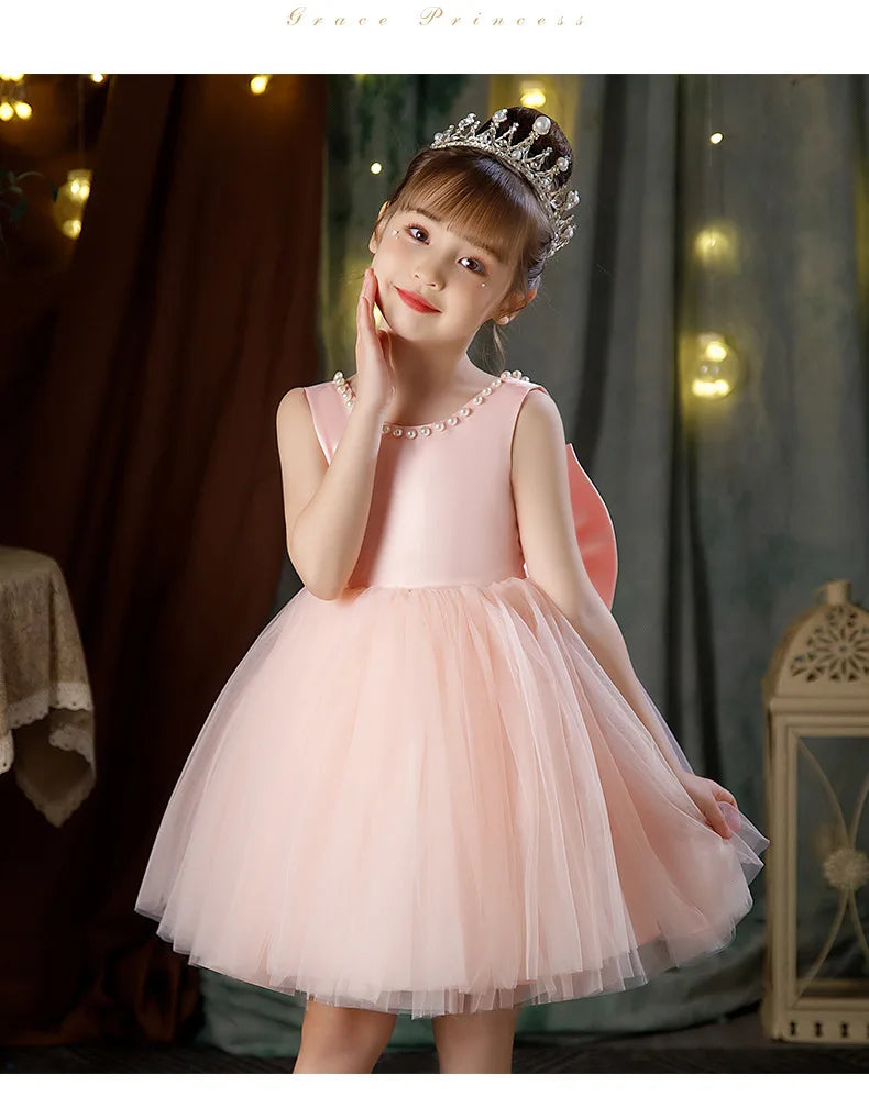 Teenage Girls Dress Children's Clothing Party Elegant Princess Long Tulle Baby Girls Kids Lace Wedding Ceremony Dresses
