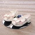 Girl Princess Shoes Spring 2026 New Bow French Heels Leather Shoe Sweet Lolita Party Dress Shoes Children's Mary Jane Size 26-36