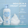 LAIKOU 400ml Milk Body Wash, Gentle Cleansing Long Lasting Moisturizing Milk Fragrance Shower Gel With Niacinamide & Shea Butter
