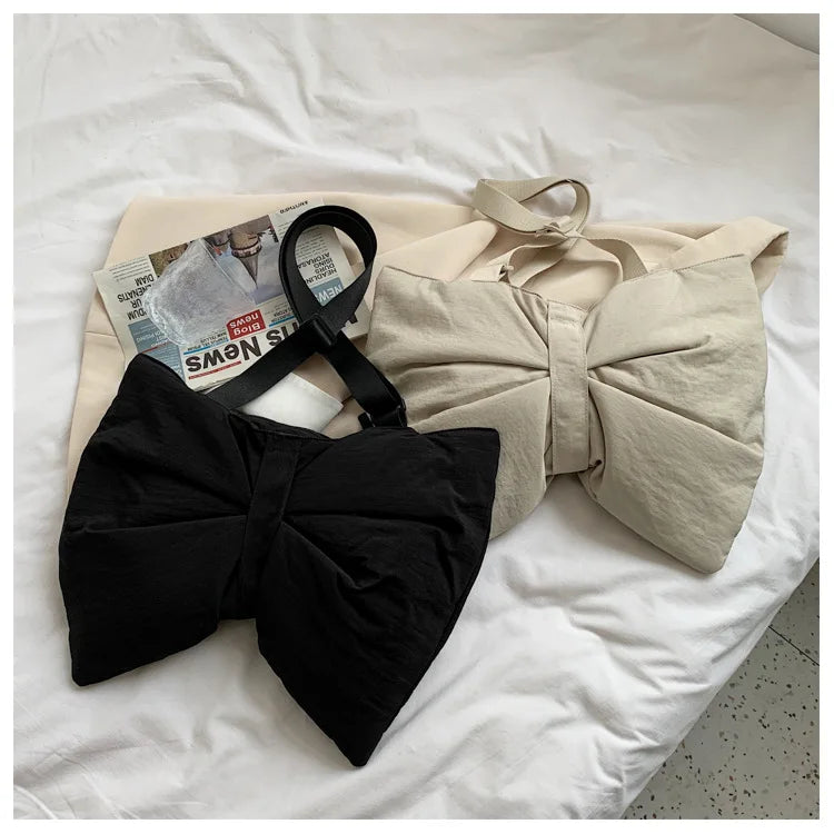 Soft Nylon Women's Portable Shoulder Bag Large Capacity Female Commute Crossbody Bags Simple Design Ladies Tote Purse Handbags