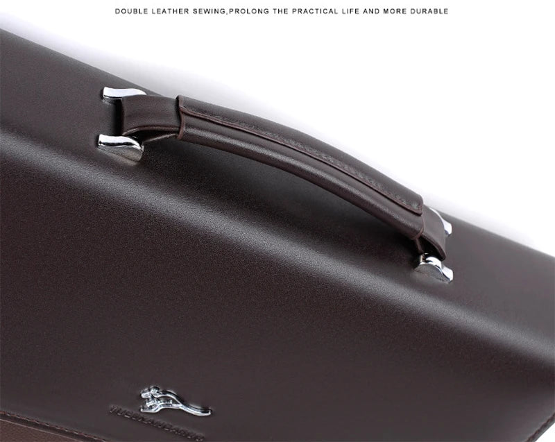 Executives Briefcase For Men PU Leather Designer Business Fashion Handbag Shoulder Messenger Male Organizer for Documents Bag