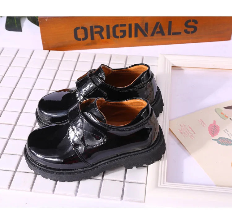 New Boys Leather Shoes British Style School Performance  Kids Wedding Party Shoes White Black Casual Children Moccasins Shoes