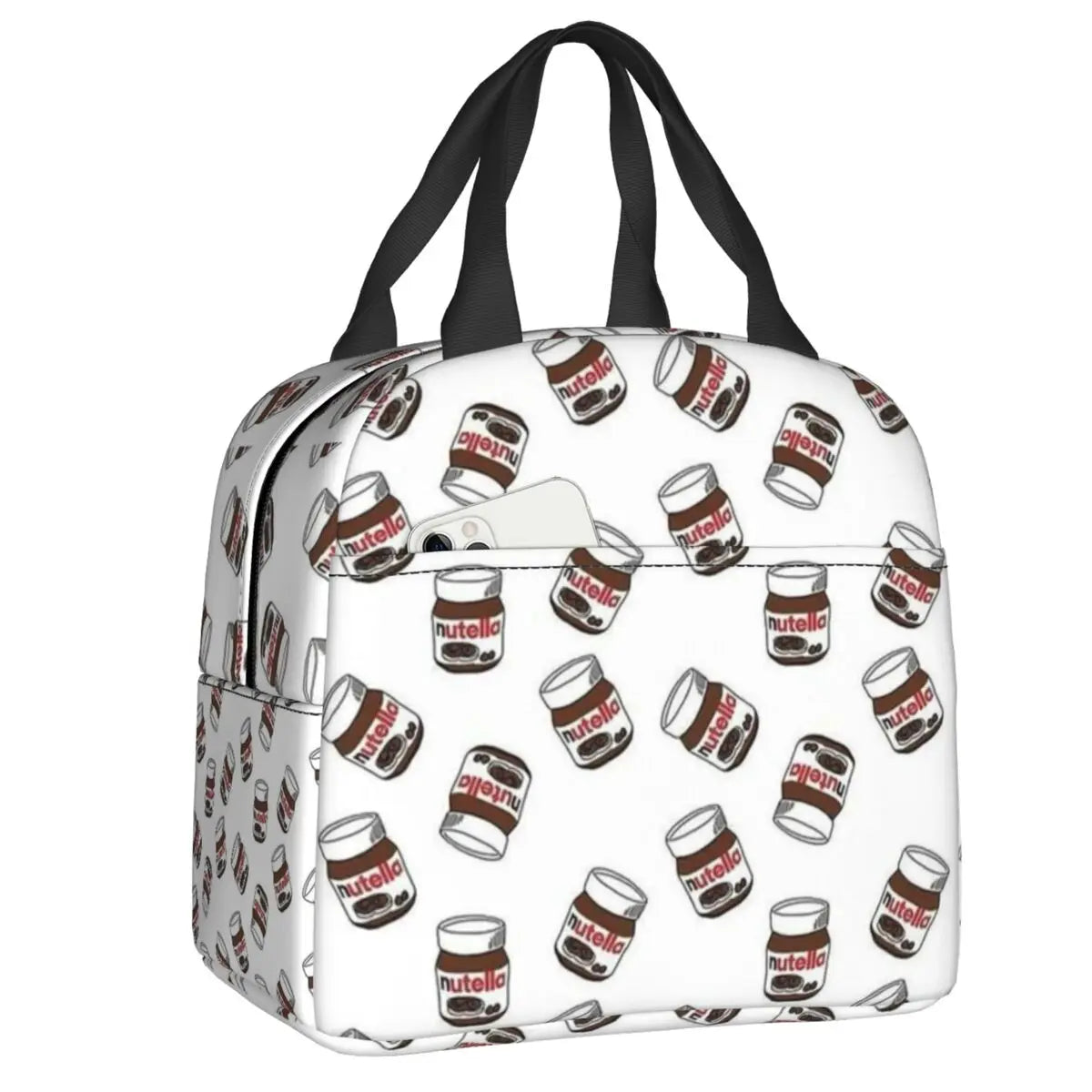 Custom Italy Nutellas Thermal Insulated Lunch Bag Women Portable Lunch Container for Outdoor Picnic Storage Food Box