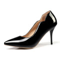 Nude High-Heeled Shoes for Women, Thin Heels, Pointed Toes, Small Size 30, 2024 New Style for Ladies, Elegant Spring and Autumn White Sexy Patent Leather Professional Black Women's Single Shoes, European and American Extra La