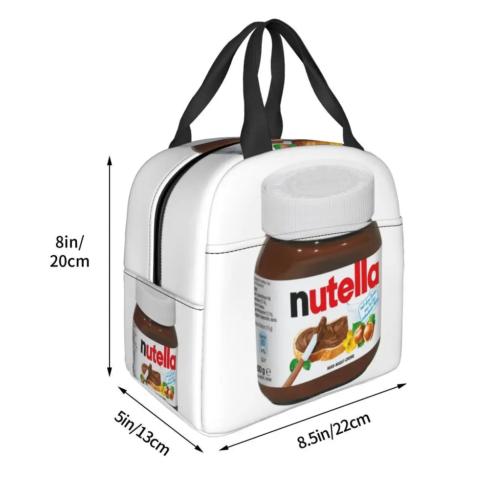 Custom Italy Nutellas Thermal Insulated Lunch Bag Women Portable Lunch Container for Outdoor Picnic Storage Food Box