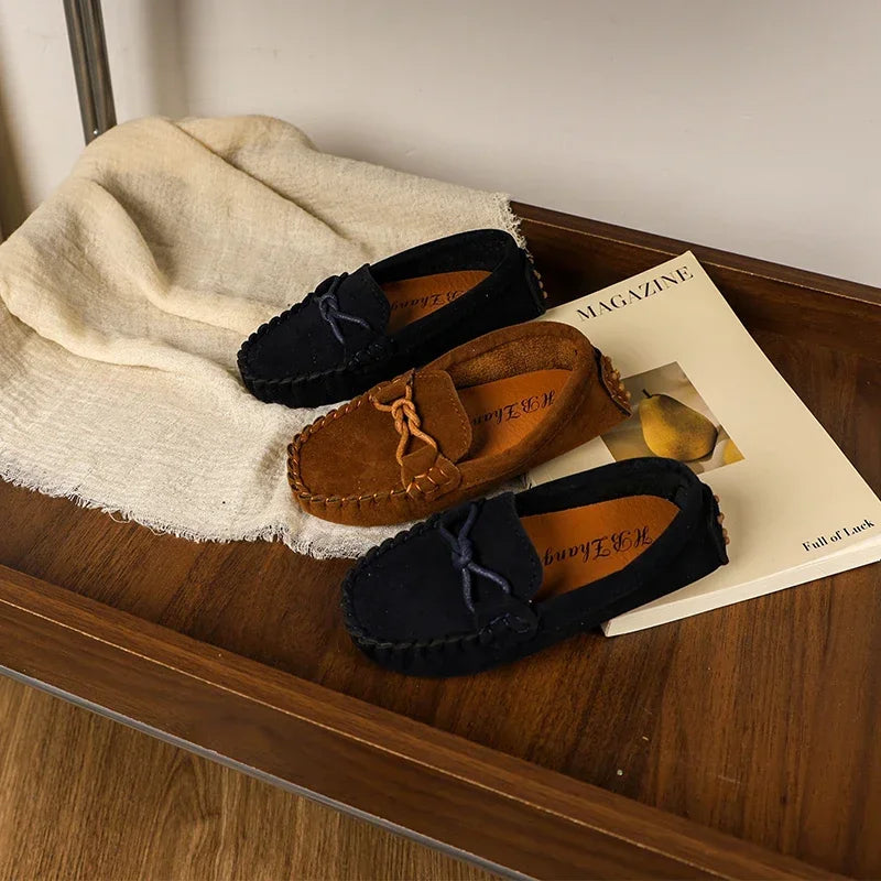 Boy Leather Shoe Simple Versatile Children's Shoe for Girl Fashion Soft Kids Causal Flat Loafers Solid Color Moccasins Versatile