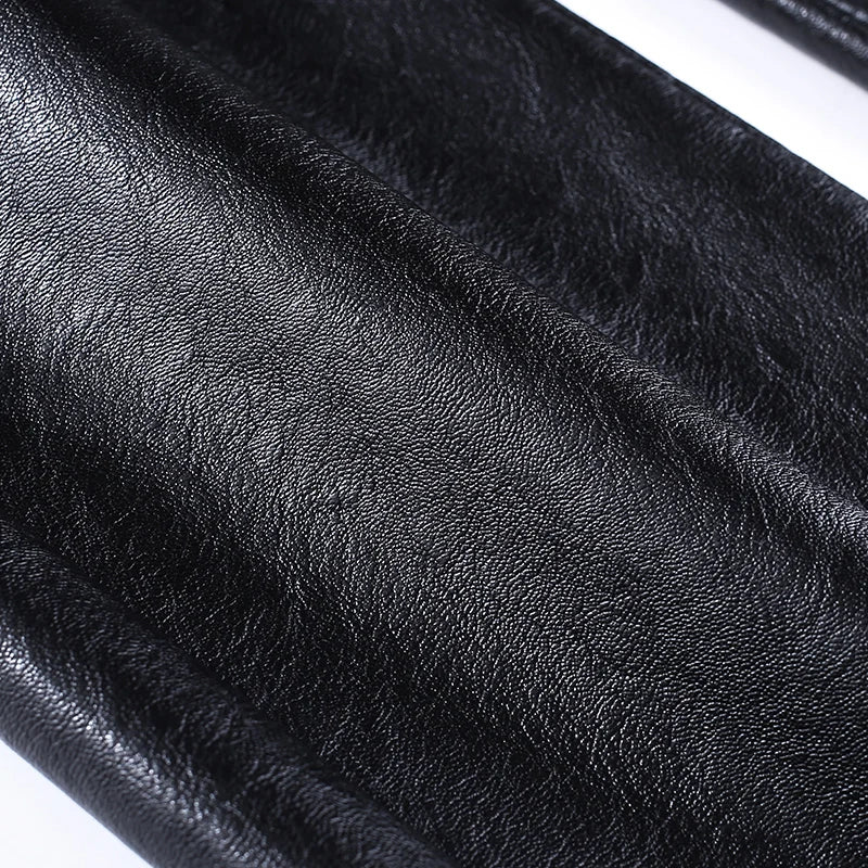Women PU Leather Flared Trousers Female Autumn Winter Leather Pants High Waist Slim Streetwear Trousers Motorcycle Leather Pants