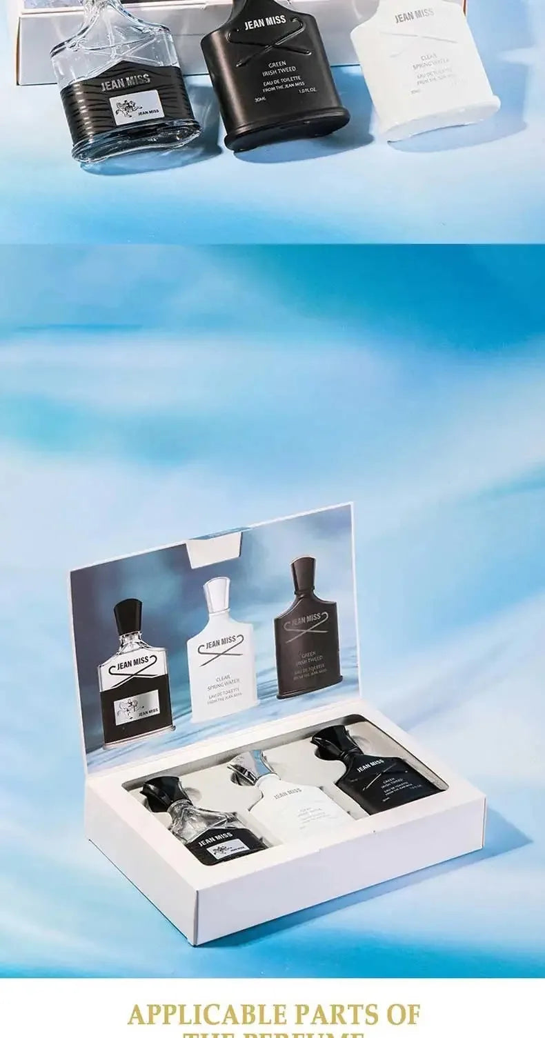 3PCS Men's Perfume Gift Set 90ml Long Lasting Fresh Scent Cologne Premium Eau De Toilette Masculine Fragrance Perfumery