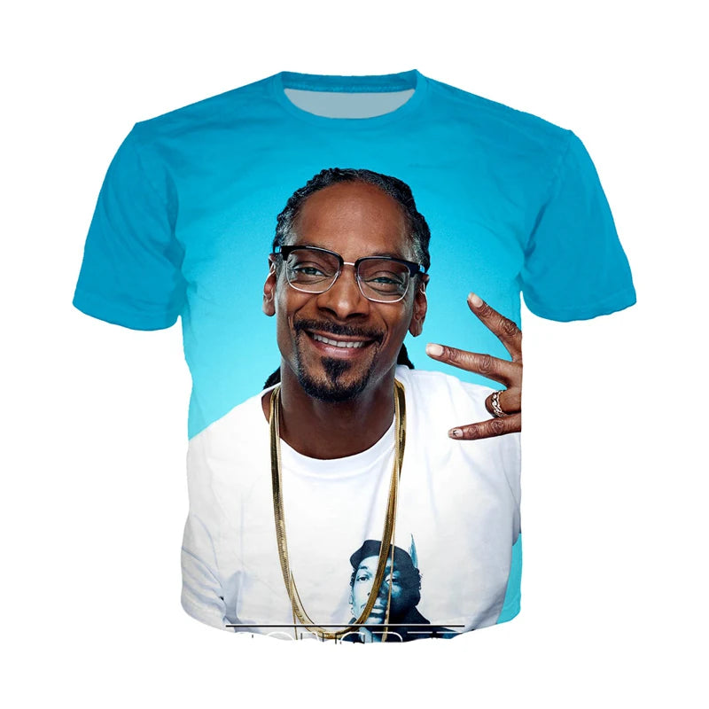 Men Women Streetwear Hip Hop Short Sleeve Snoop Dogg 3D Printed T-shirt Fashion Casual Harajuku Pullover  Rapper Tees Tops 6XL