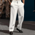 Men's Suit Trousers Fashionable Straight Leg Breathable Casual Pants Pure Color Pocket Trousers Daily Wear Comfortable Fit