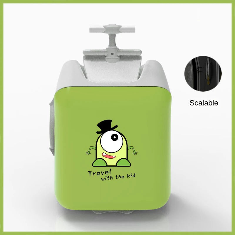 New Cartoon Suitcase for Kids Can Sit Boarding Cabin Luggage children's Suitcases Travel Lazy Trolley Case Baby Walker box wheel