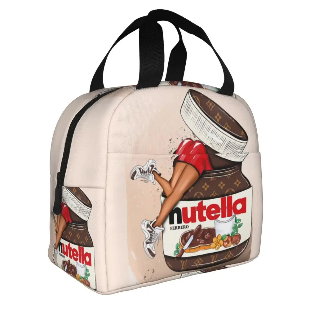 Custom Italy Nutellas Thermal Insulated Lunch Bag Women Portable Lunch Container for Outdoor Picnic Storage Food Box