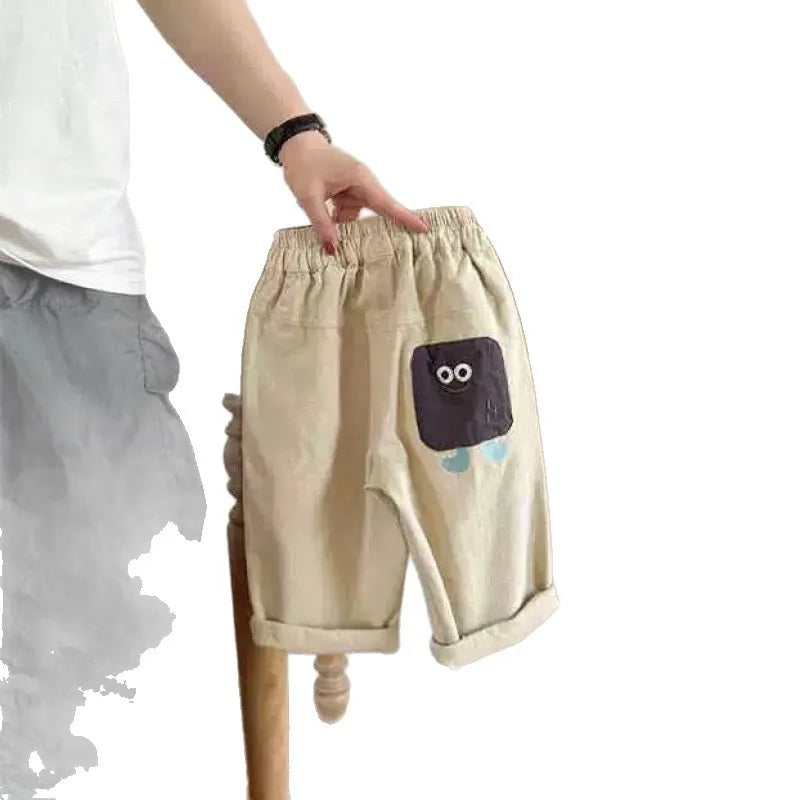 Children's Trousers Fall 2025 New Boys' Cartoon Embroidered Trousers Versatile Trousers Children's Clothing