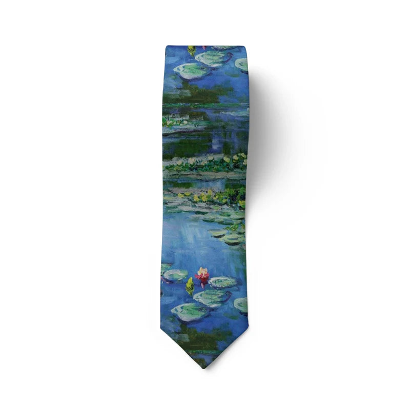 Art nouveau portrait tie classical oil painting casual slim tie 8cm men's fashion business tie party wedding accessories