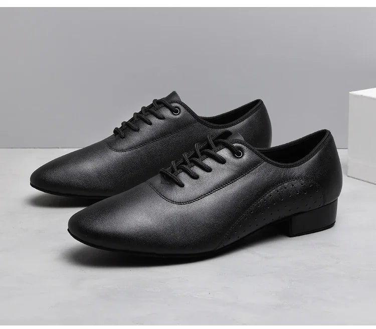 Men's white new leather Latin dance shoes Modern dance hall tango men's national standard dance shoes men's sports shoes