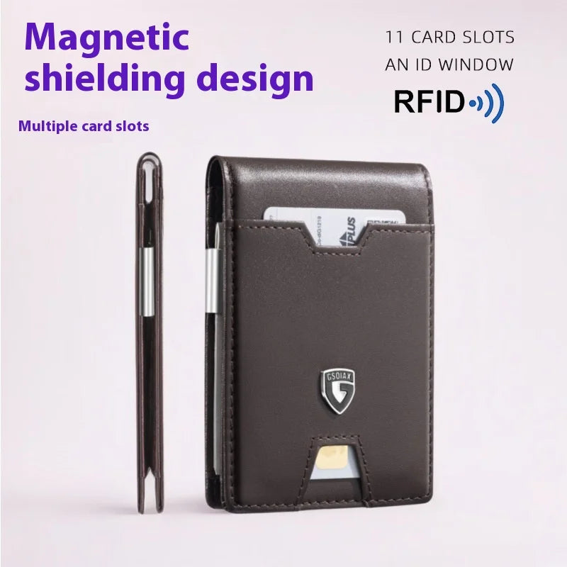 Men'S Multi-Slot Rfid Anti-Magnetic And Anti-Theft Multi-Functional Wallet With US Dollar Card Holder GSOIAX Men's wallet
