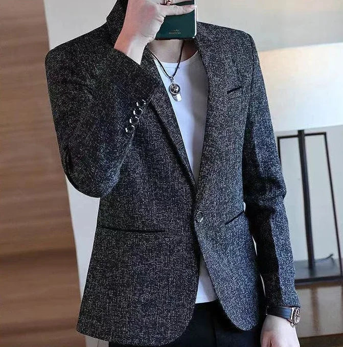 Short Party Men's Suit Jackets Coat Cropped Male Blazer Gray Summer Spring Clothes Luxury Designer Fashion 2025 Casual Vintage