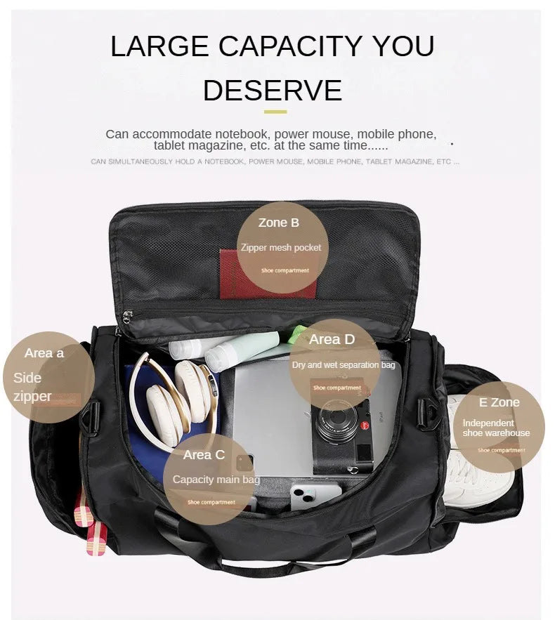 Large capacity travel bag with printed logo name boxing sports storage bag gym bag personalized pattern