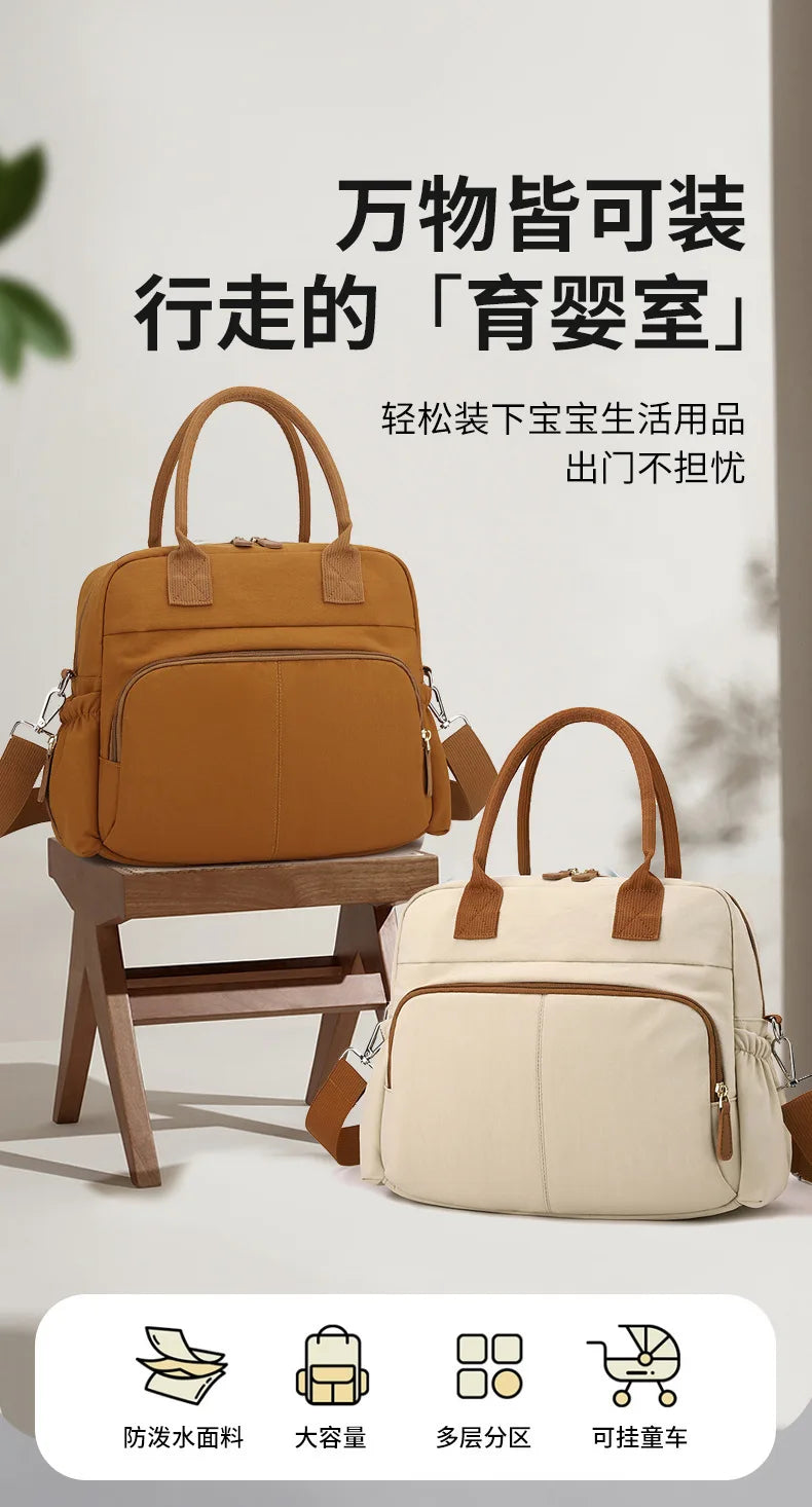 Women's Single Shoulder Bag Diaper Bags Casual Travel Nylon Crossbody Bag Lightweight Waterproof Large Capacity Shopping Handbag
