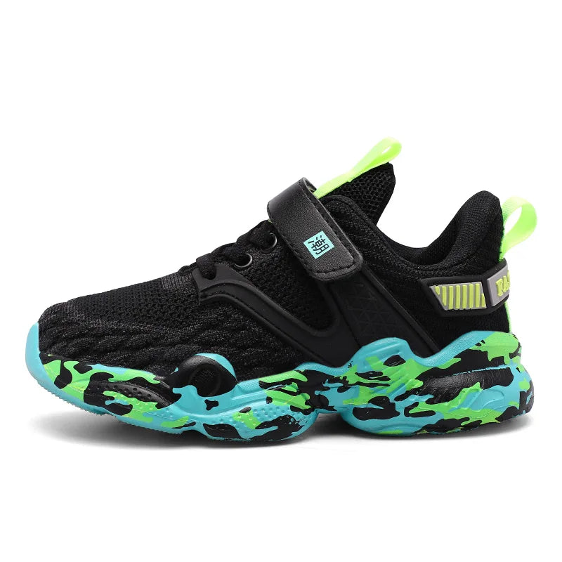 2025 New Kids Shoes Boy Sneaker Knit Platform Breathable Summer School Children Sports Shoes Fashion Tennis Shoes for Boy