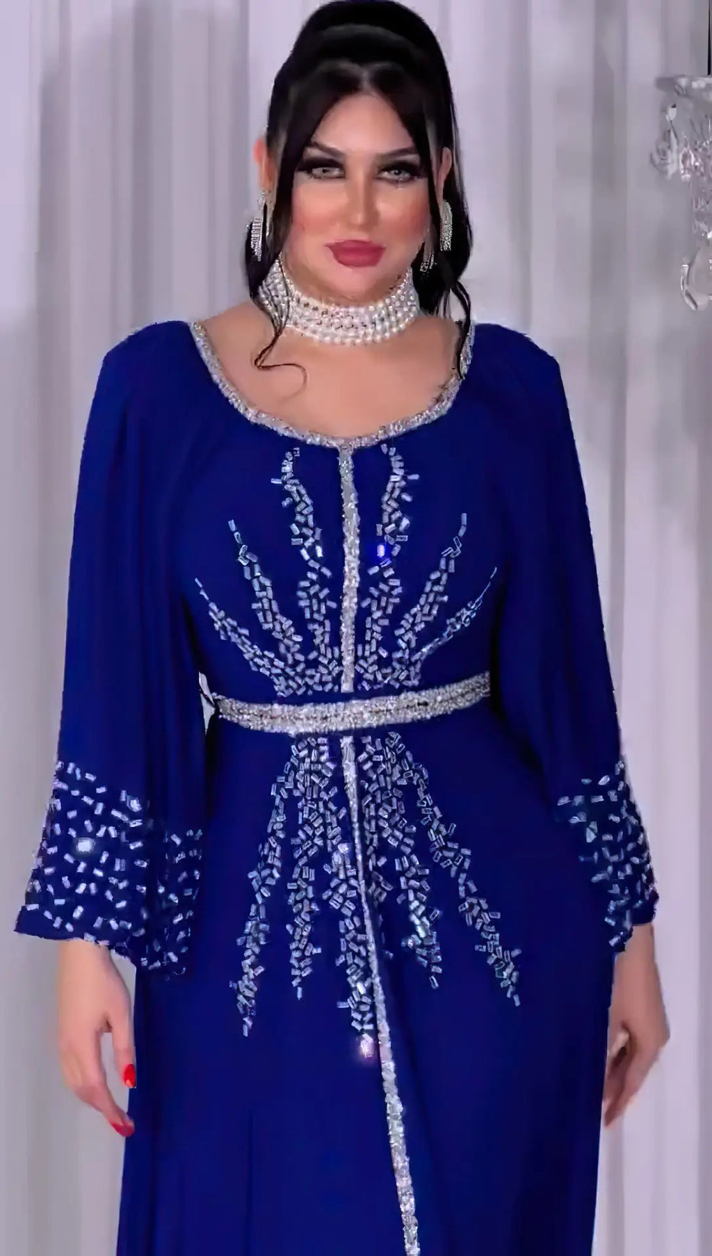 Summer African Dresses for Women Elegant African Half Sleeve O-neck Polyester Long Maxi Dress Gowns Kaftan Muslim Abaya Outfits