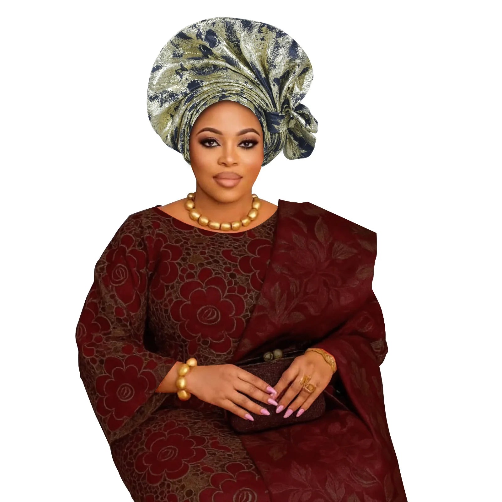 2026 New African Headtie Turban Nigeria Auto Gele Head Wraps Auto Gele Women's Turban Cap Wedding Geles Muslim Head Wraps Bonnet