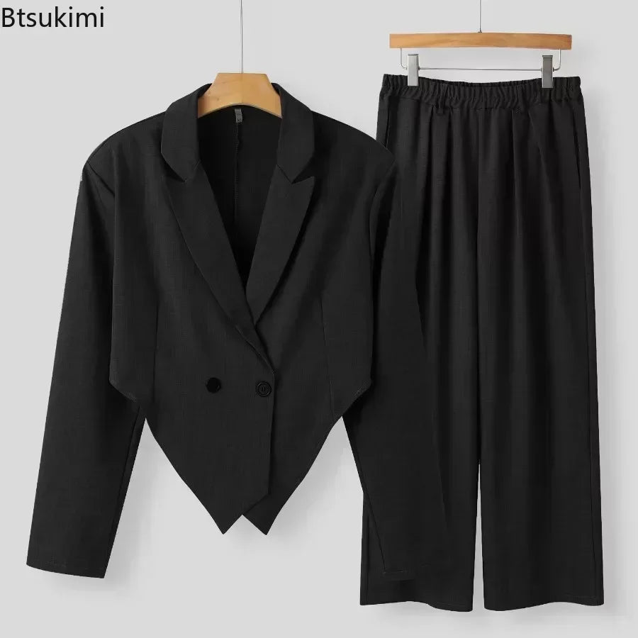 New Men's Vintage Lapel Suit Jackets and Trousers Sets Two Piece Luxury Club Party Wear Men's Outfits Fashion 2 Piece Pants Sets