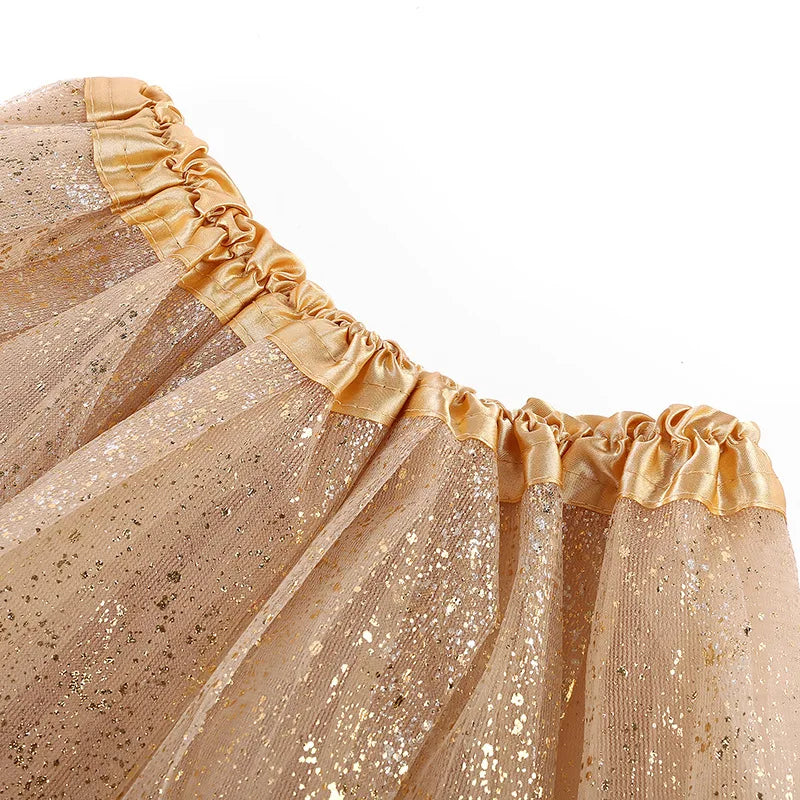 New girls bronzed half skirt children's skirt European and American children cute TUTU gauze skirt