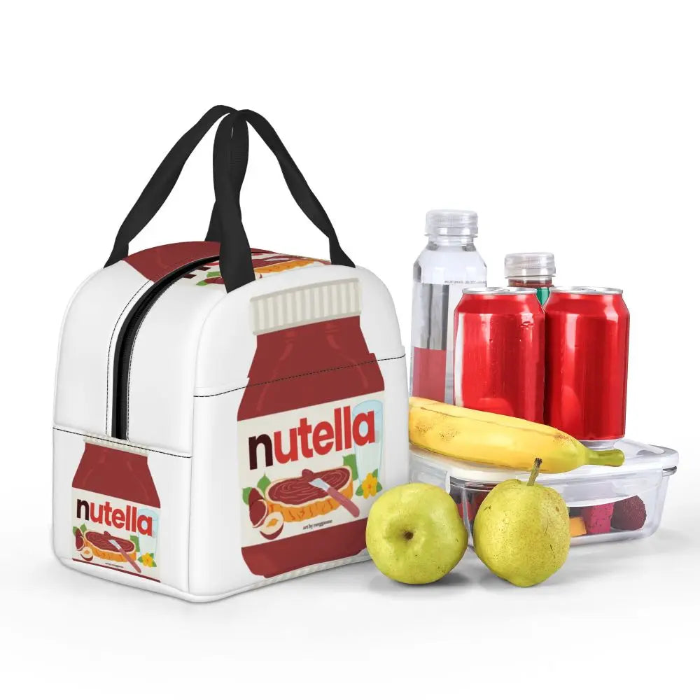 Custom Italy Nutellas Thermal Insulated Lunch Bag Women Portable Lunch Container for Outdoor Picnic Storage Food Box