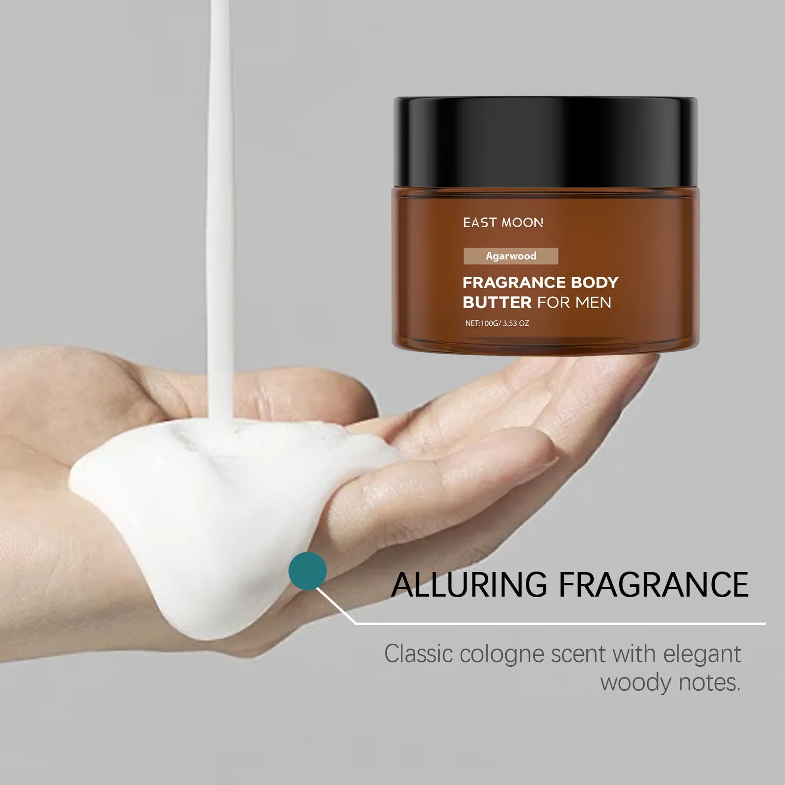 Men's Scented Body Lotion Sandalwood Extract Improves Skin Elasticity Radiance Non Greasy Fast Absorption For Dry Skin