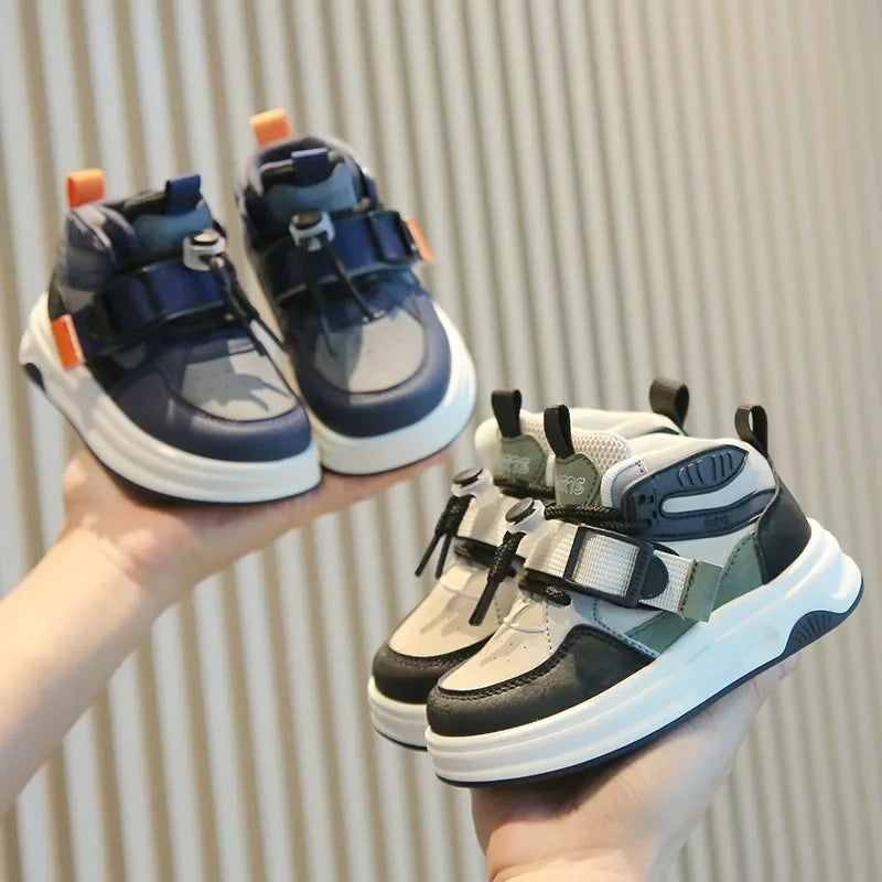 Kid Sneakers School High-top Causal Sports Shoes for Boy Non-slip Spring Autumn Children Fashion Girls Chunky Basketball Shoes