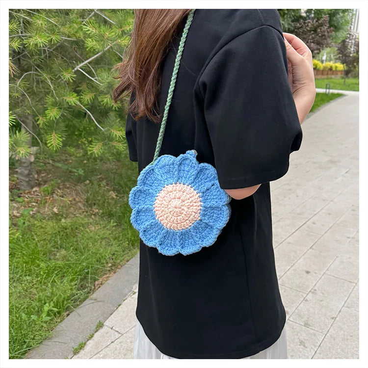 Ladies' Crossbody Bags New Handmade Woven Flower Kawaii Sweet Shoulder Bags High-quality Luxury Brand Crossbody Bags For Girl