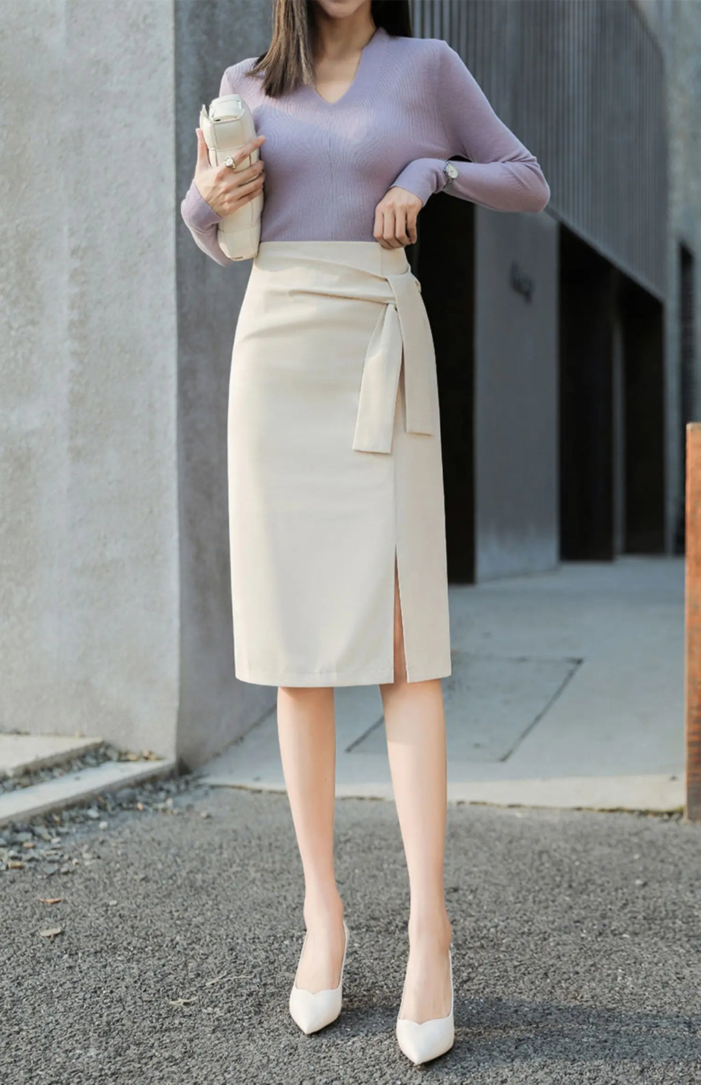 Design Sensation  Maturity Slimming Midi Skirt Women's Spring 2026 New Style High Waist Zipper Side Slit H-Shape Skirt