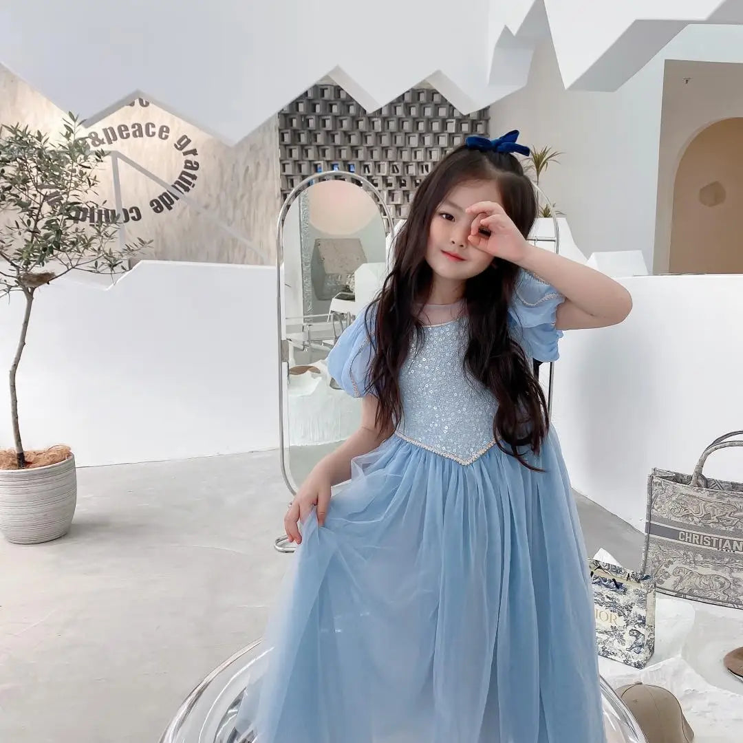 Kids Summer Dress Toddler Girls Birthday Party Cosplay Girls Lace Ballet Princess Dress Spring and Autumn Ball Dress 3-12Years
