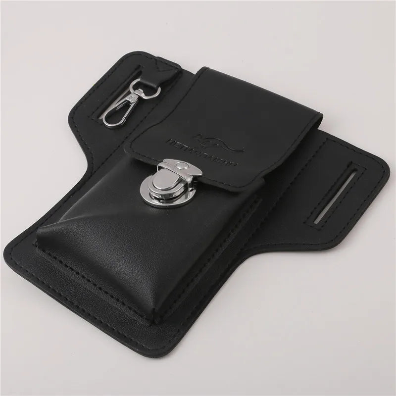 Phone Belt Bag For Men Bags Cell Phone Loop Holster Phone Pouch Wallet High Quality Multifunctional PU Leather Phone Case