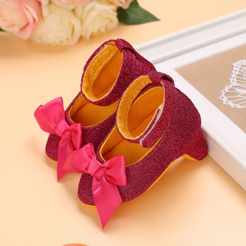 2026 New Infant Newborn Baby Girl High Heels Shoes Princess Bow First Birthday Party Shoes Photo Props Shoes 10CM / 10.5CM