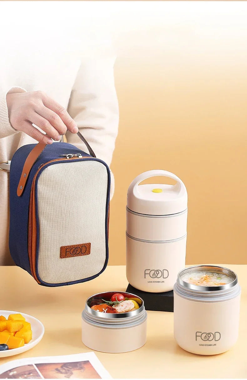 Portable Kids Thermal Lunch Bag 304 Stainless Steel Bento Box Children School Picnic Food Storage Lunch Boxes Container Bags
