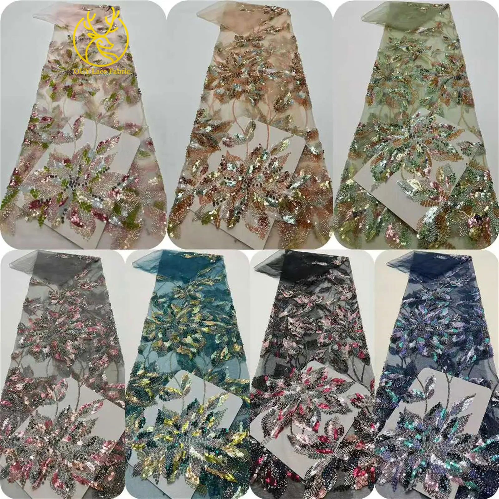 2026 Nigeria Wedding Dress Sewing High Quality African Groom Embroidery Beaded Lace Fabric French Sequin Tulle Lace Fabrics