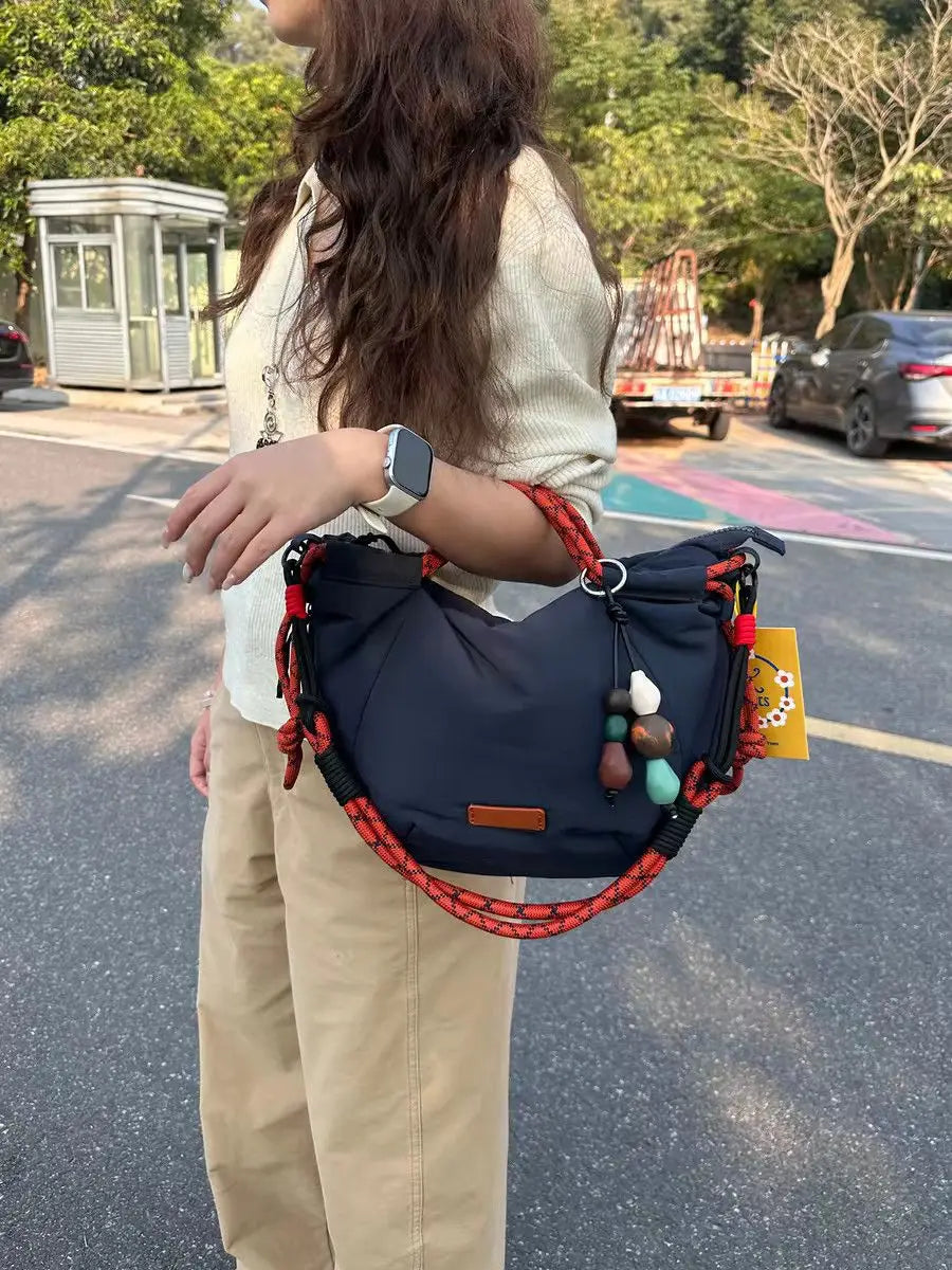 Women Bags Nylon 2026 New Fashion Luxury Korean Sweet Office Lady High-Capacity Shoulder Bag Handbag