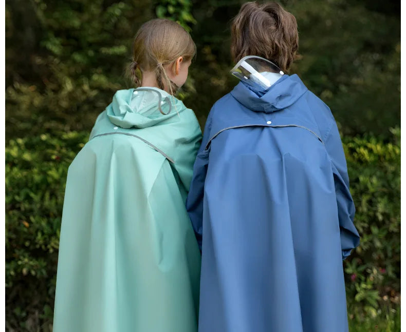 Kid's Waterproof Raincoat with Backpack Space New Children's Full Body Rain Suit Elementary School Students School Raincoat